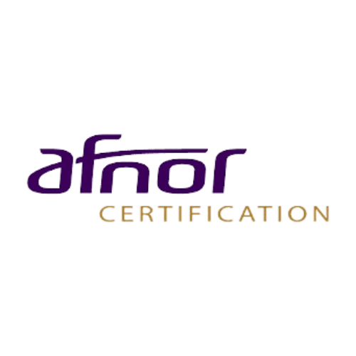 Logo Officiel AFNOR Certification : Expert en Normalisation Logo AFNOR Certification avec le texte afnor en violet et CERTIFICATION en lettres dorées sur fond blanc.