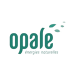 Opale Énergies Naturelles : Logo Énergie Renouvelable Logo Opale énergies naturelles en vert avec des formes organiques évoquant des feuilles ou de l'eau.